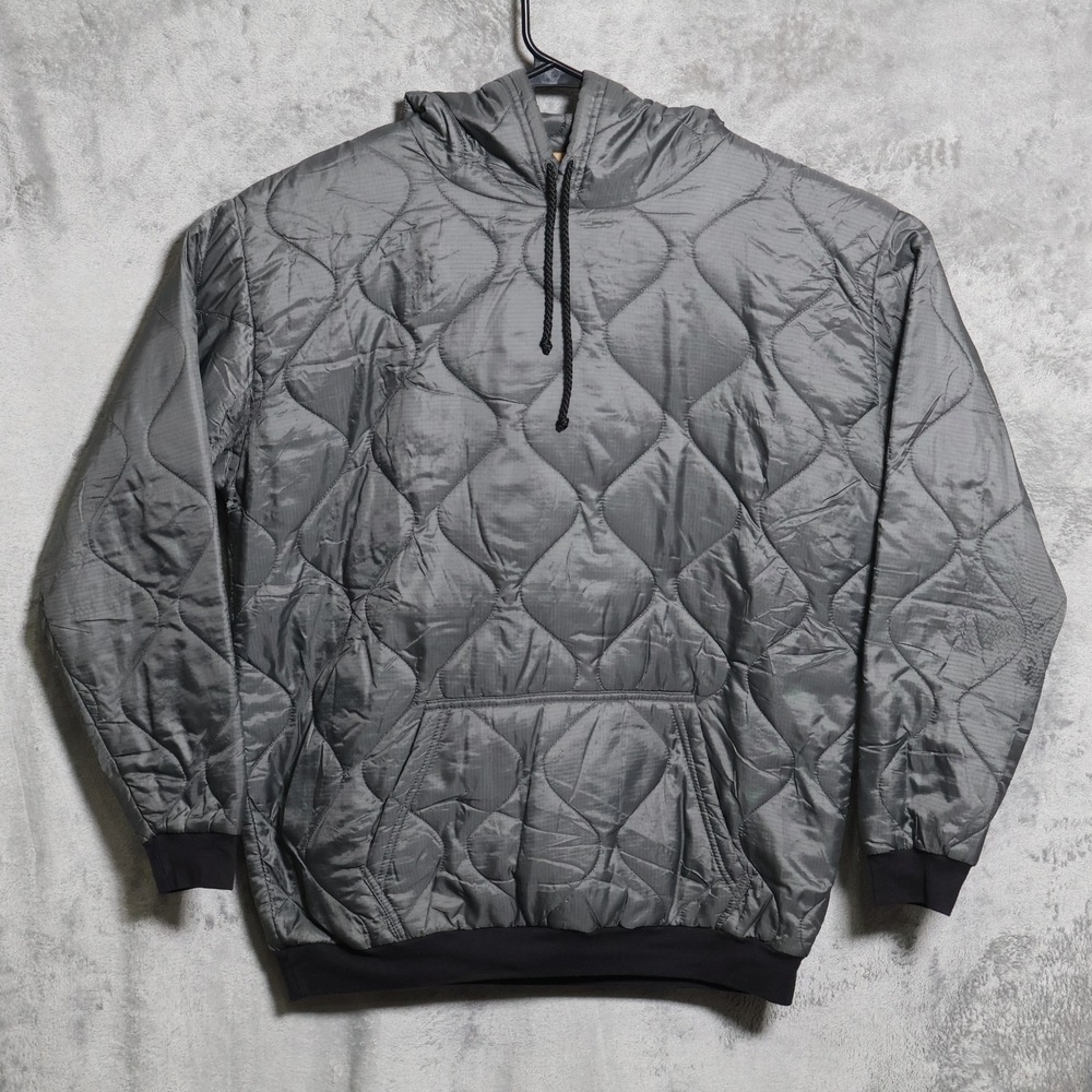 Perseverance Survival Hoodie Men Large Gray Quilted Pullover Ripstop Outdoor USA